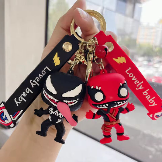 Marvel Cartoon The Avengers Keychain Venom Keyring Keys Holder Gifts for Friends Backpack Bag Car Keys Accessories