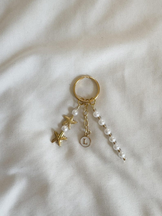 Itsy-Bitsy Keychain w/ a White Letter *Gold*